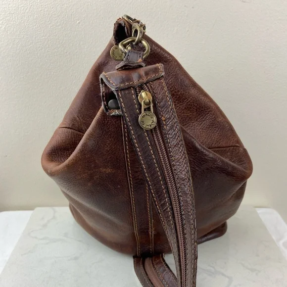 Vintage Italian Leather Backpack Brown Distressed Patina Made in Italy - Picture 3 of 8